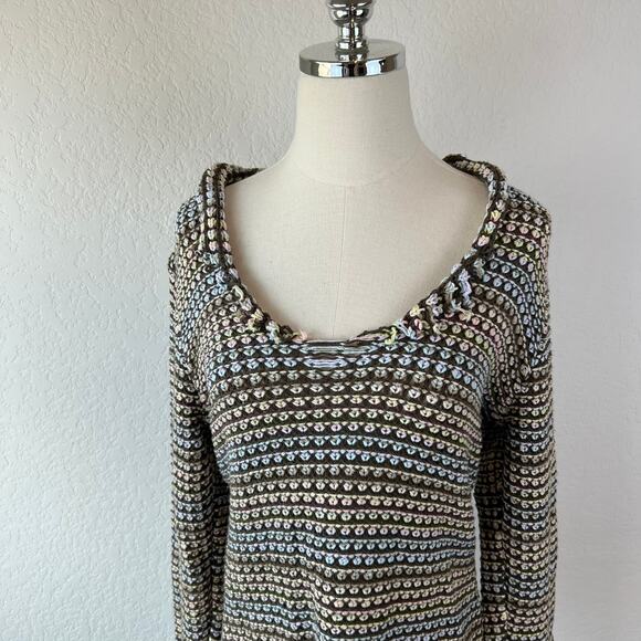 Vintage Y2K Liz Claiborne Knit Rainbow Sweater Cozy Multicolor Size M - Picture 5 of 9